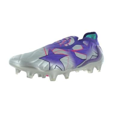 Imagem de adidas Tênis de futebol adulto unissex Copa Pure.4, Team College Roxo/Prata Metálico/Mint Rush/Roxo Bonito, 13 Women/12 Men