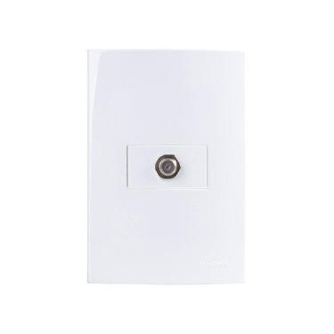 Imagem de Tomada Antena De Tv Margirius Sleek Para Cabo Coaxial Com Placa 4x2 Branca