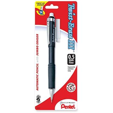 Imagem de Pentel Lapiseira automática Twist-Erase III com 1 refil de borracha, 0,5 mm, tubos sortidos, 1 pacote (QE515BP-K6)