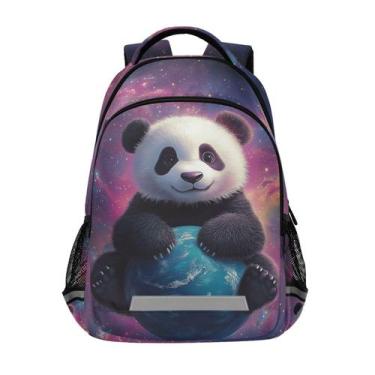 Imagem de Mochila LFICRTAN Cute Panda Floating Space para crianças de 6 a 12 ano