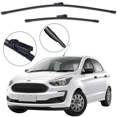 Imagem de Kit Palheta Dianteira Ford Ka Hatch e Ka+ Sedan 2014 a 2021 Limpador de Parabrisa de Silicone