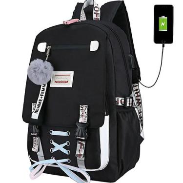 Imagem de Mochila impermeável anti-roubo USB Charging 18L - preta - Lightbek Off