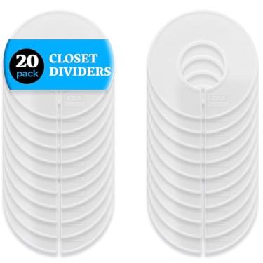 Imagem de ERA Accents Divisórias de Armário para Pendurar Roupas - Conjunto de 20 Divisórias de Rack de Roupas Brancas, Divisórias de Rack de Tamanho de Roupas, Organizadores de Armário e Divisórias de Roupas d