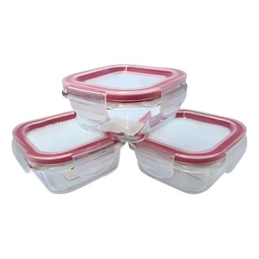 Imagem de Conjunto 3 Potes De Vidro Com Tampa Hermética 170ml Alimento