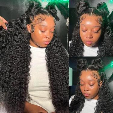 Imagem de Peruca Pizazz 28 polegadas 12A brasileira Deep Wave HD de renda transp