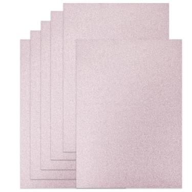 Imagem de 20 folhas de cartolina com glitter rosa 21 x 28 cm, papel de cartão brilhante premium pesado de 250 g/m² para fazer cartões, artesanato, decoração de festa, material escolar para estudantes (rosa)