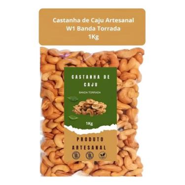 Imagem de 1Kg Castanha De Caju Banda Torrada Sem Sal Top Premium - Mn Plus