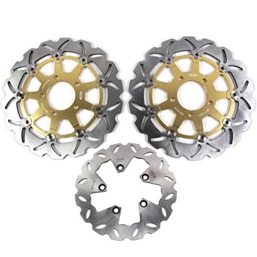 Imagem de Arashi Discos de freio dianteiros traseiros rotores para Suzuki GSX600F Katana 600 2004-2006, GSF Bandit 650 S 2005-2006, acessórios de substituição de motocicleta dourado