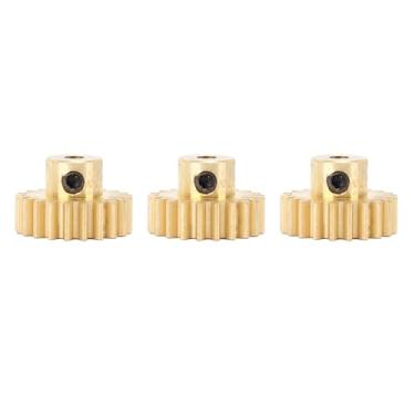 Imagem de RiToEasysports Engrenagens, Portal 3pcs Cobre M0.8 3,175 Mm de Diâmetro RC Motor Gear Gear Substituição para Carro RC (21t)