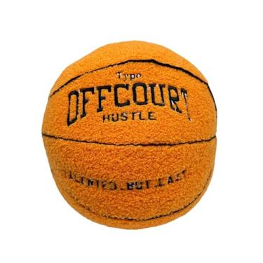 Imagem de XIYUAN 9.8inch Basketball Plush Offcourt Basketball Pillow Soft Plush Basketball Sports Pillow Durable Sport Basketballs Plush Toy Sports Theme Room Decorations, Birthday Gifts for Boys (Orange)