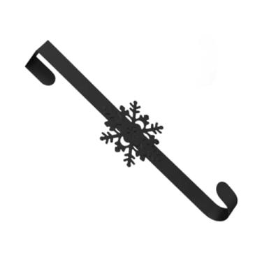 Imagem de Lilihuimaoyi Gancho de Porta para Guirlanda, Gancho de Ferro Decorativo, Suporte Resistente para Instalação Sem Danos, Design Festivo Adequado para Portas, Preto