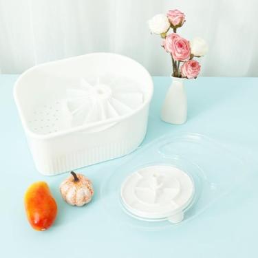 Imagem de KTZCTPCA Limpador de frutas, lavadora rotativa de vegetais de grande capacidade, lavadora de frutas rotativa de plástico, lavadora rotativa de frutas, lavadora manual de frutas, giratório para cozinha