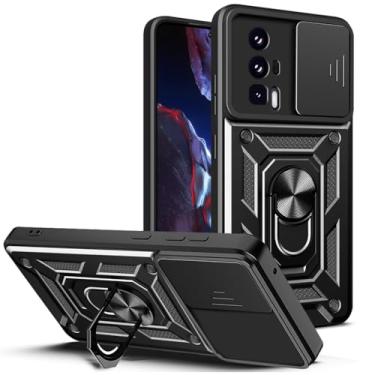 Imagem de SORAKA Capa para Xiaomi Poco F5 Pro 5G com suporte para anel Capa Slim Fit de TPU macio Capa Xiaomi Poco F5 Pro 5G com placa de metal para suporte magnético de telefone para carro