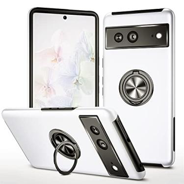 Imagem de SORAKA Capa para Google Pixel 8 com suporte de anel invisível e placa de metal para montagem magnética em carro Capa rígida para PC Capa Google Pixel 8 Capa resistente de nível militar