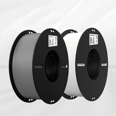 Imagem de Kit 2Kg Filamentos PLA Creality p/ Impressora 3D Cinza + Branco