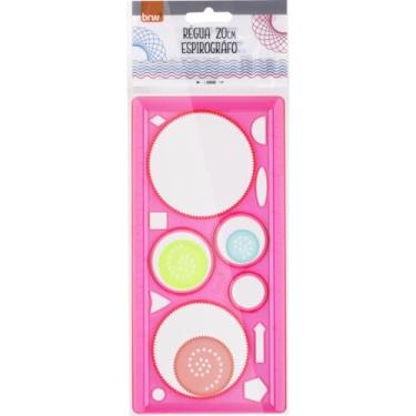 Imagem de Kit de Réguas Plásticas, BRW, Espirógrafo, 20 cm, Cores Sortidas, 24 Unidades