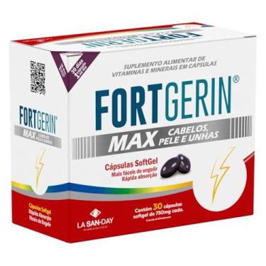 Imagem de FortGerin Max (30 Cápsulas Softgel) - Polivitamínico voltado para a saúde dos cabelos, pele e unhas