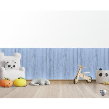 Imagem de Adesivo de Parede Ripa Ripado Azul Cerca de Madeira Rústica - Colakoal