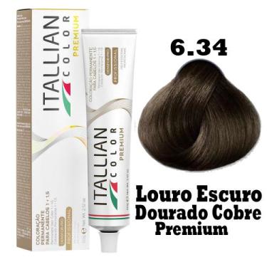 Imagem de Coloração Itallian Premium 60g Louro Escuro Dourado Cobre 6.34