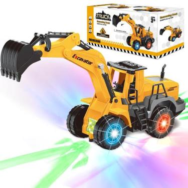 Imagem de Escavadeira de brinquedo ALOTJOY com luzes, música para crianças de 3 