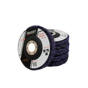 Imagem de Kit com 5 Disco Strip Disc Removedor Roxo Premium 115 mm Hessen - HESS