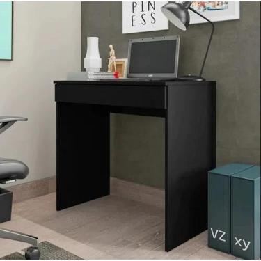 Imagem de Mesa Escrivaninha Computador Alexia 1 Gaveta Preto Fosco - Ajl Moveis