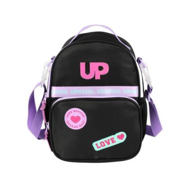 Imagem de Lancheira Bolsa Térmica Juvenil Up4You 2 Divisórias Moderna, Preta