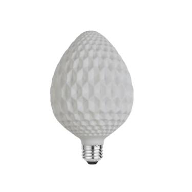 Imagem de KarlunKoy Lâmpadas LED decorativas grandes, reguláveis de tamanho grande 4W (equivalente a 40 Watt), lâmpadas Edison, lâmpadas de filamento, branco macio 2700K, T150 forma de morangos branco leite