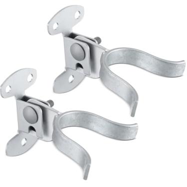 Imagem de Zonon 2 peças de trava de garfo de portão, adequado para garfo de 3,5 cm, suporte de parede de ferragem de trava de cerca de cerca de corrente para postes planos de madeira, aço galvanizado prensado