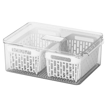 Imagem de Organizador Geladeira Dry 2 Cestos Sempre Seco 6,7 Litros