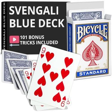 Imagem de Ted's Sterling Magic Precision Blue Rider Back Bicycle Svengali Deck with Instructions for 100+ Tricks (9 of Hearts)