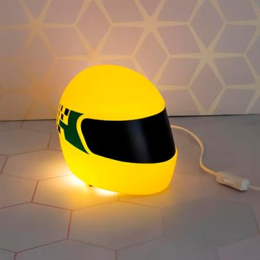 Imagem de Luminária de Mesa 3D Capacete Amarelo Senna