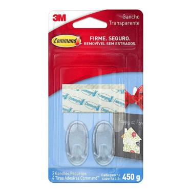 Imagem de Gancho adesivo pequeno transparente Command HB004270557 3M