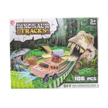 Imagem de Brinquedo Pista Dinossauro Com 106 Peças Domni