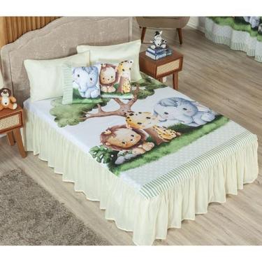 Imagem de Kit Colcha Cobre Leito Casal Infantil 7 Pcs Estampado, Decoração, Bebê