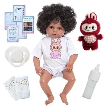 Imagem de Boneca Reborn Negra Princesa Realista Corpo Silicone + Itens - Cegonha