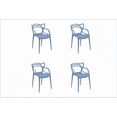 Imagem de Conjunto 4 Cadeiras Allegra Rivatti Azul Caribe