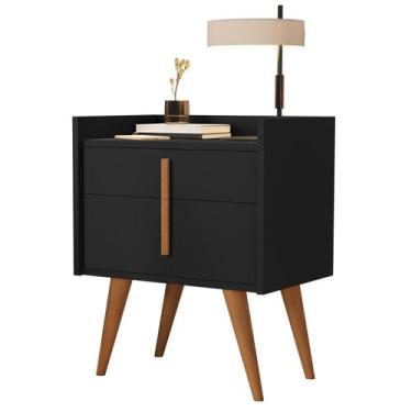 Imagem de Mesa De Cabeceira Quarto Retrô Decorativa Canto Lateral - Davi Preto G