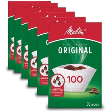 Imagem de Filtro De Papel Melitta 100 Kit 6 Pacotes Com 30 Unid