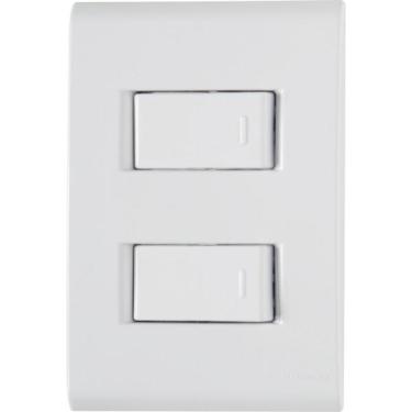 Imagem de Conjunto 4x2 com 2 Interruptores Simples Tramontina Liz 10 A 250 V Branco