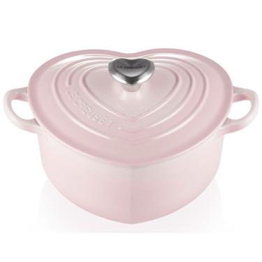 Imagem de Panela Coração com Pegador de Aço Inox Signature Rosa Shell Pink Le Creuset