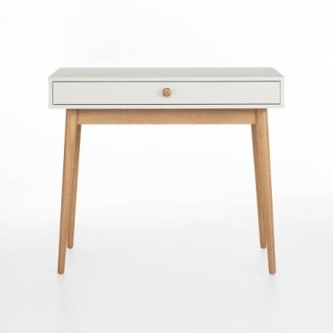 Imagem de Escrivaninha Liva 1 Gaveta 90cm x 53cm - Casavee, Off White Suave