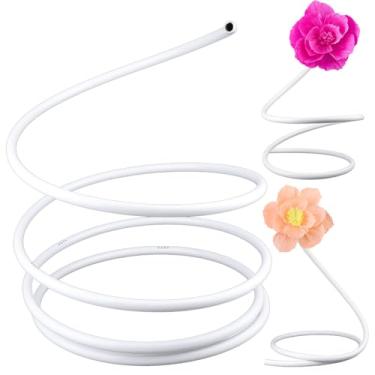 Imagem de GORGECRAFT Haste de tubo dobrável de 16 mm PVC branco flexível flores artificiais hastes arcos de balão tubos de construção para decoração de casamento floral bricolage artes artesanato cosplay