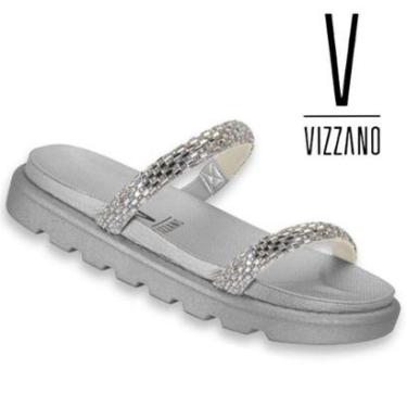 Imagem de Sandalia Papete Vizzano Original Rasteira Flat Strass Slide-Feminino