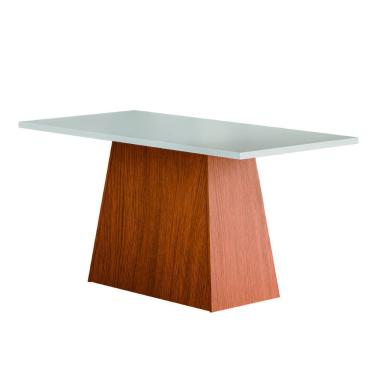 Imagem de Mesa Sala de Jantar 1,60m Trento Madeirado/Off White Dobuê