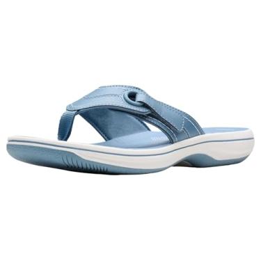 Imagem de Clarks Sandália feminina Breeze Reyna Slide, Jeans sintético, 37