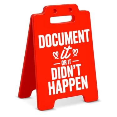 Imagem de Placa de escritório engraçada HR decoração cubículo decoração documento it or it didn't happen sinal decorativo humor HR presente para recursos humanos colegas de trabalho funcionários