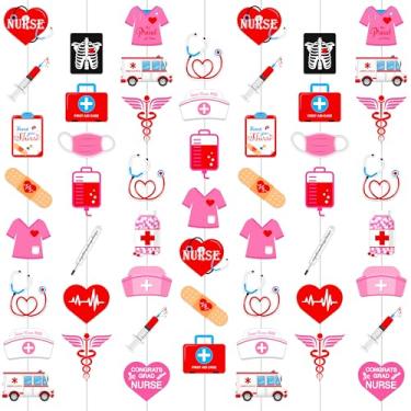 Imagem de Semana de Enfermagem Banners de Papel de Formatura Médico Decoração de Festas de Enfermagem Decoração para Festas com Tema RN Médico Material Escolar