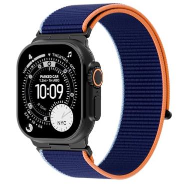 Imagem de Pulseiras de nylon esportivas compatíveis com Apple Watch Ultra 2/Ultra séries 10/9/8/SE/7/6/5/4/3 de 49 mm, 46 mm, 45 mm, 44 mm e 42 mm