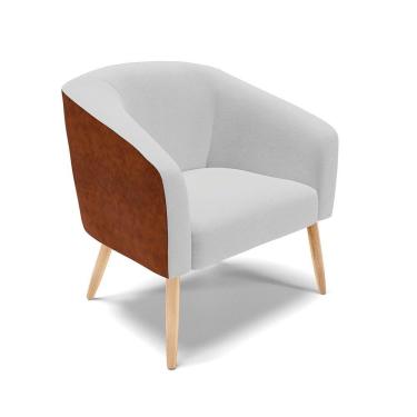 Imagem de Cadeira Sala De Jantar Pé Palito Natural Stella Noz/linho D03 - D\'rossi Cor Cinza